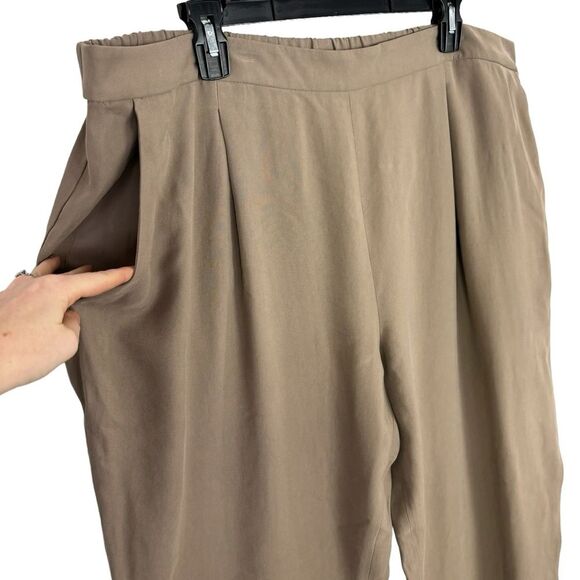 Halogen Tan Relaxed Fit Pants Women's XXL Pull On Waist High Rise - Picture 1 of 5